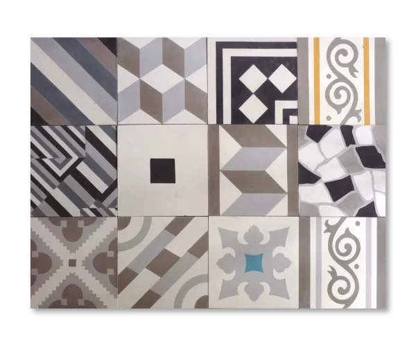 Baldosa Hidráulica Patchwork Ref White